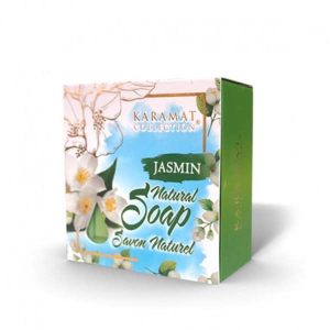 Savon au jasmin bio Karamat : nettoie, hydrate et apaise la peau. Parfum floral naturel et soin doux pour tous types de peau.