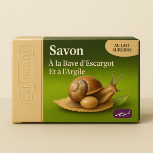 Savon à la bave d’escargot Karamat : régénère, hydrate et purifie la peau. Idéal contre les cicatrices, l’acné et les imperfections.