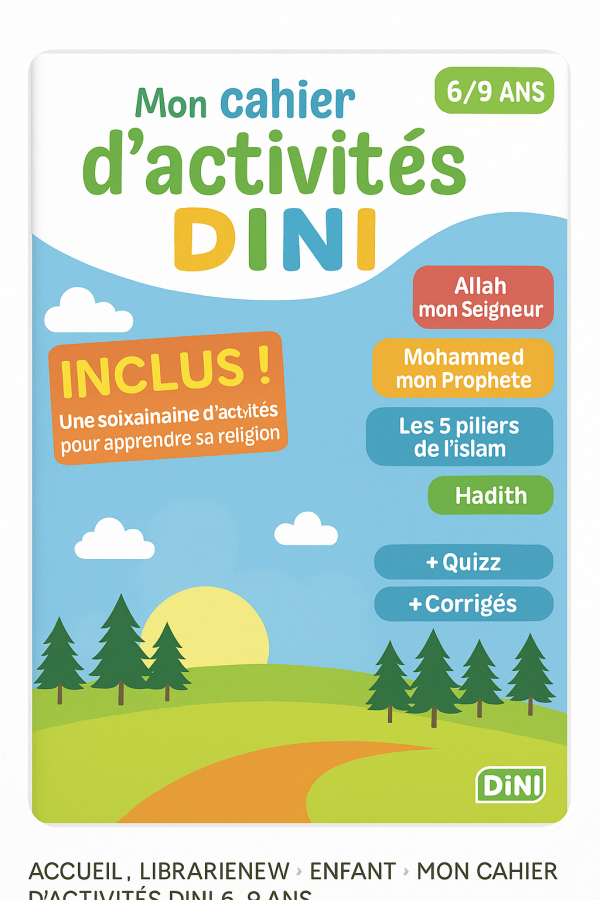 n Voyage Ludique dans l'Apprentissage de l'Islam pour les Petits cConçu spécifiquement pour captiver l'attention des plus jeunes, ce cahier de 72 pages offre une multitude d'activités et jeux éducatifs.